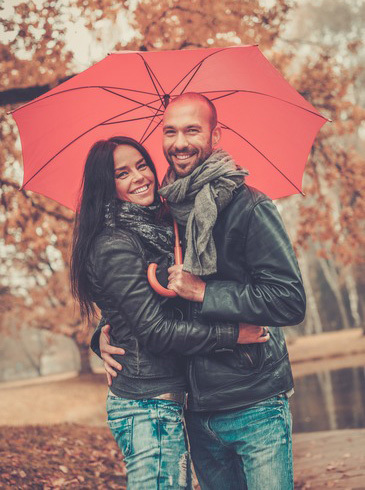 Umbrella Insurance: Couple standing under umbrella